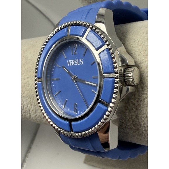Versus By Versace SGM04 New Battery Mens Watch 42MM 8" Blue Silicone Band - Picture 2 of 12
